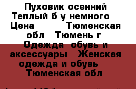 Пуховик осенний.Теплый б.у немного. › Цена ­ 500 - Тюменская обл., Тюмень г. Одежда, обувь и аксессуары » Женская одежда и обувь   . Тюменская обл.